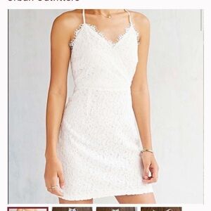 Urban Outfitters white lace keyhole back mini dress size 6